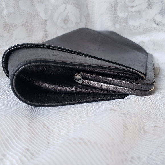 Zac Posen Metallic Gray Textured Crossbody Bag/Clutch. - Picture 6 of 14